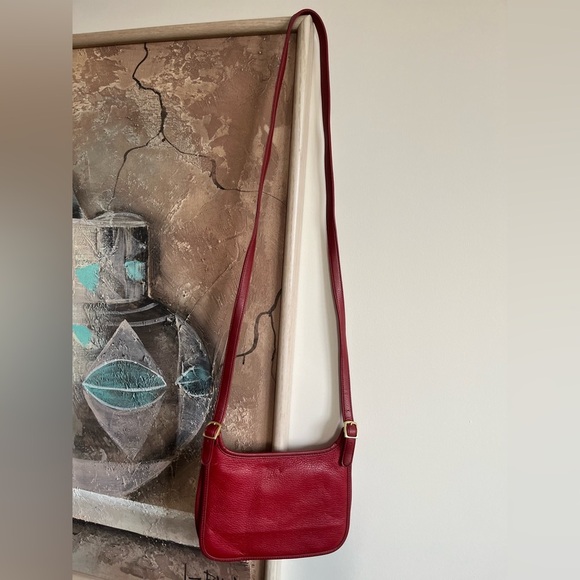 Giani Bernini Red Vtg Crossbody Real Leather Bag - Picture 11 of 14